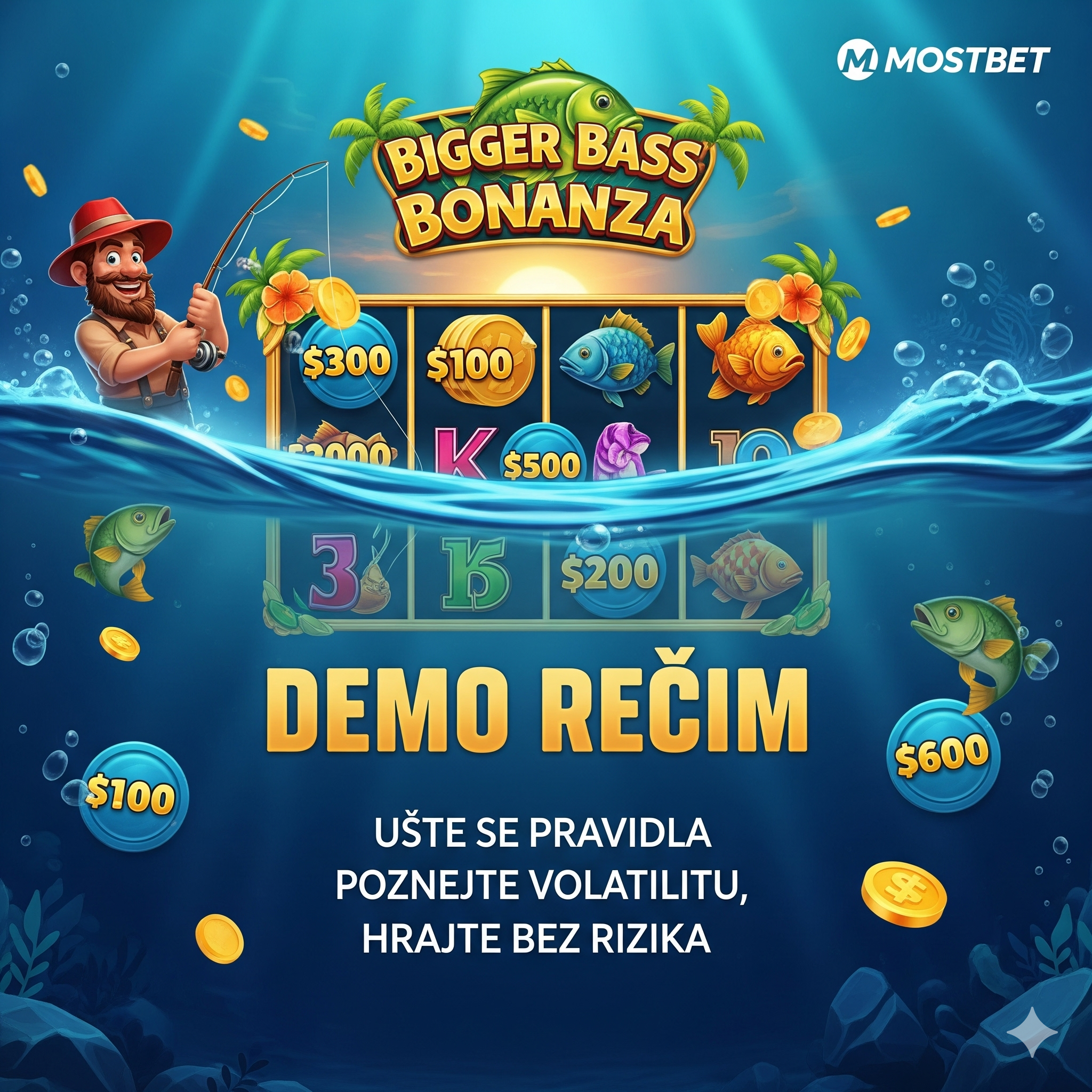 Demo mode of Bigger Bass Bonanza on Mostbet platform