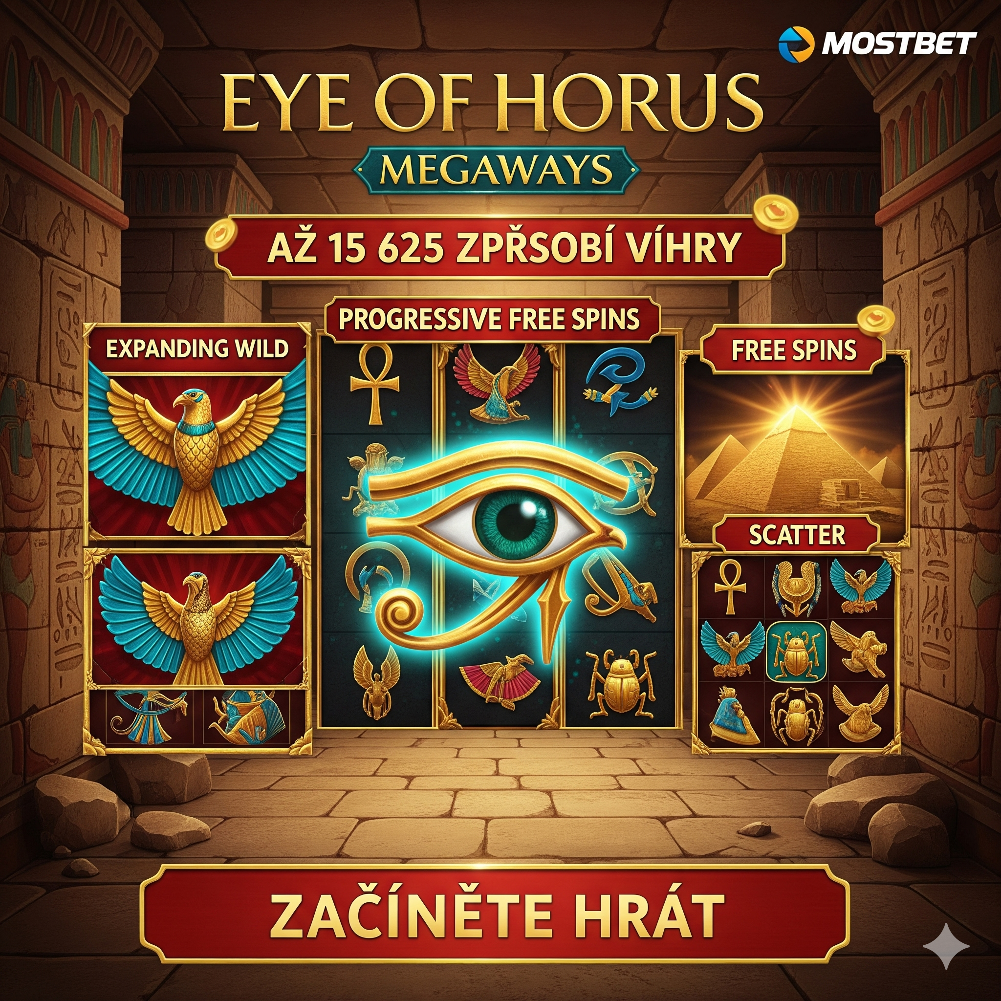 Start playing Eye of Horus Megaways on Mostbet