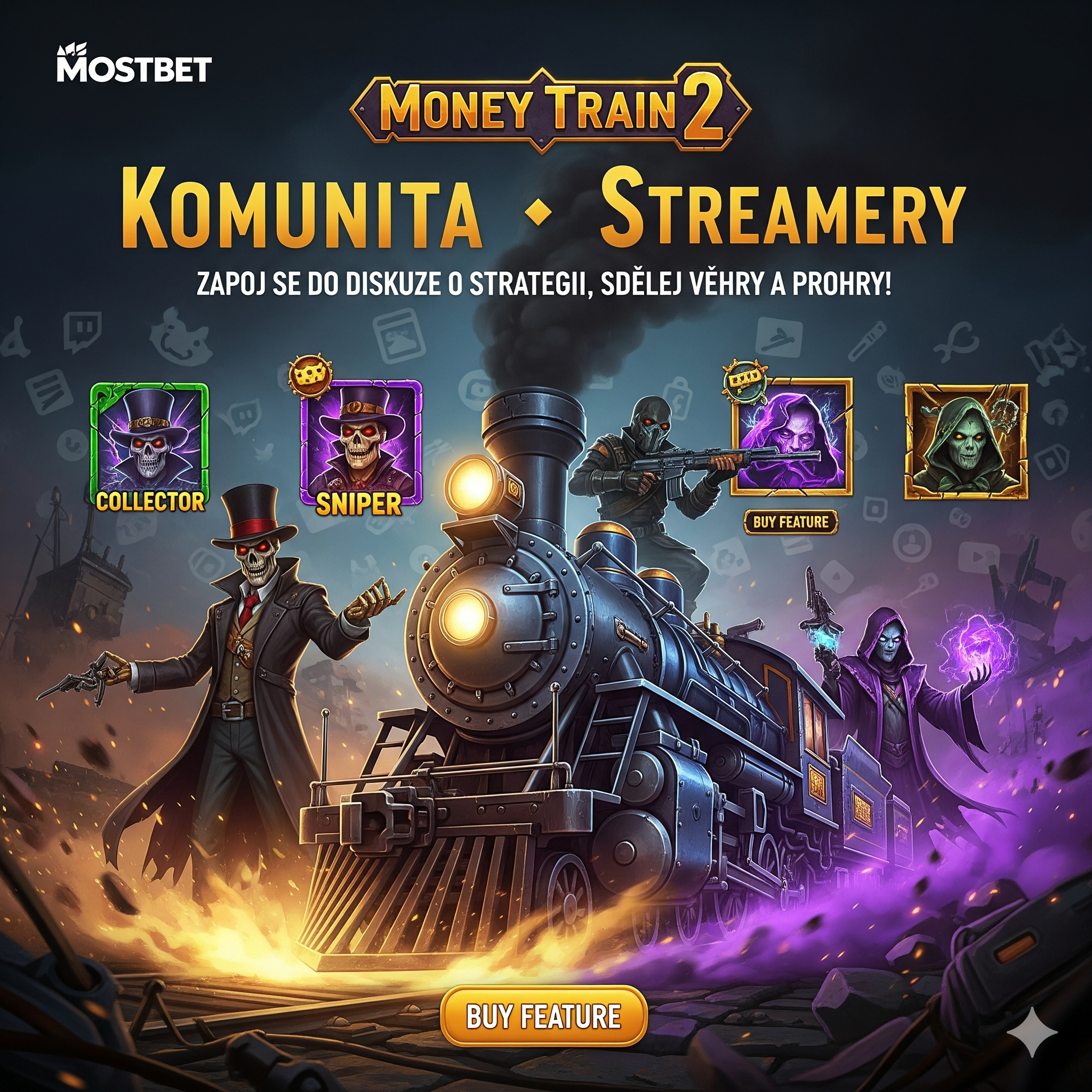 Gaming community network around Money Train 2 including streamers and forums