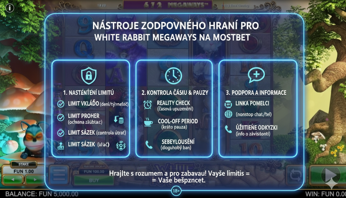 Nástroje zodpovědného hraní pro White Rabbit Megaways na Mostbet