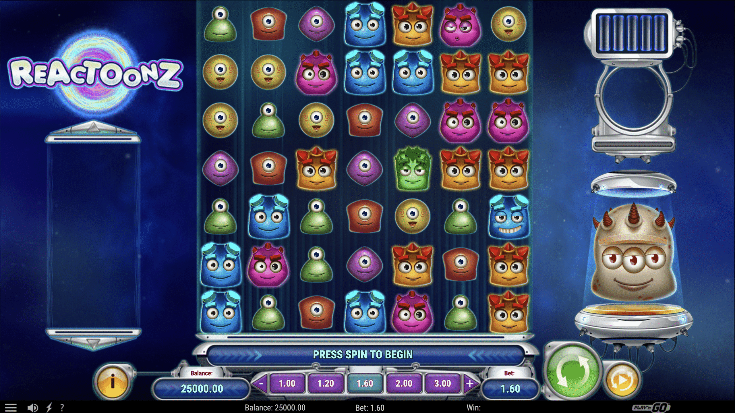 Herní mřížka 7x7 v Reactoonz od Play'n GO