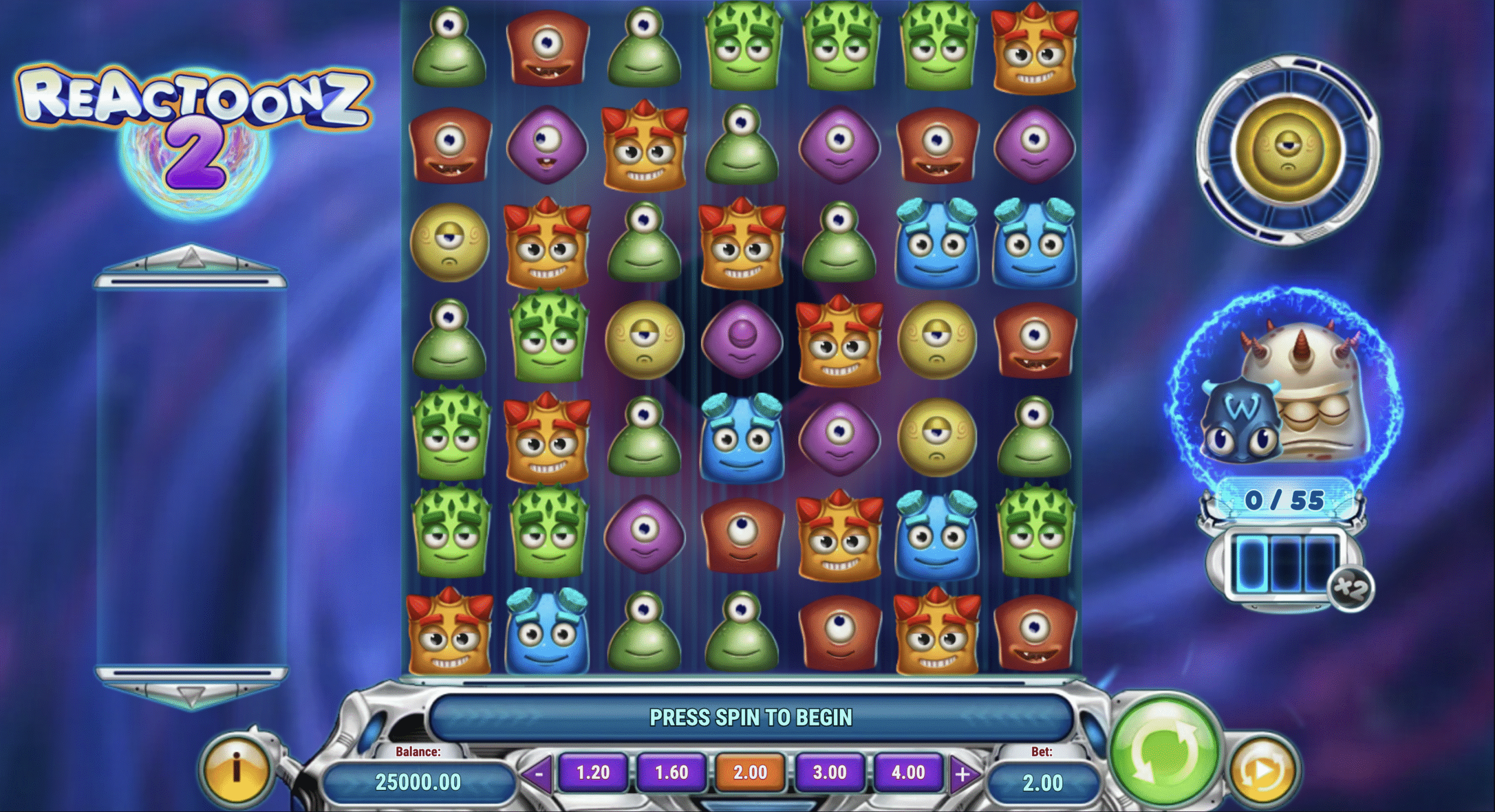 Herní mřížka 7x7 v Reactoonz 2 od Play'n GO