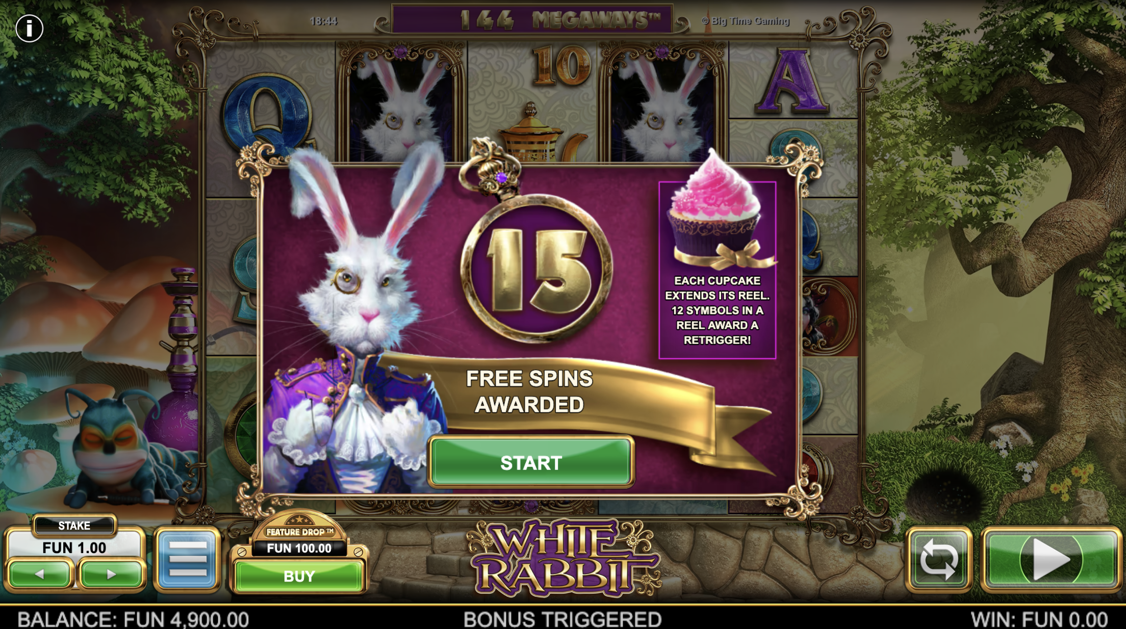 Free spins bonusový systém White Rabbit Megaways s extending reels