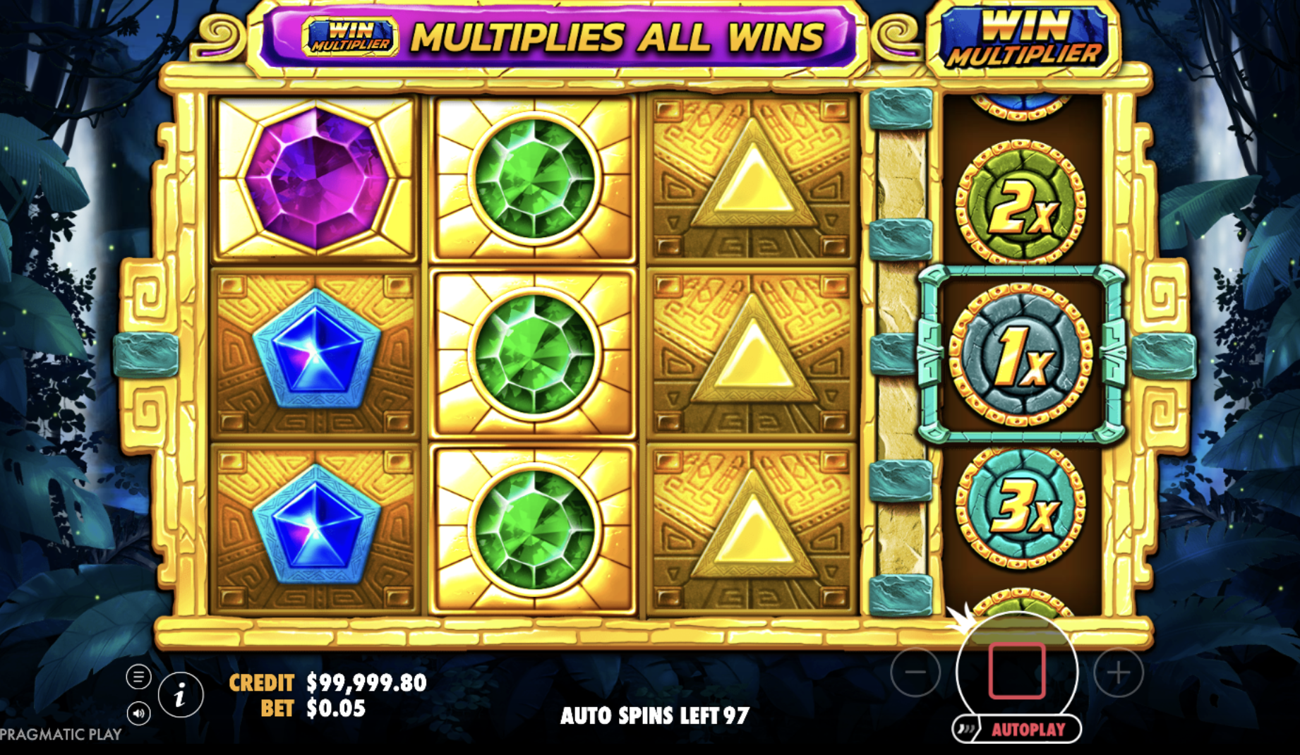 Minimalist game interface of Aztec Gems on Mostbet platform with 3x3 grid
