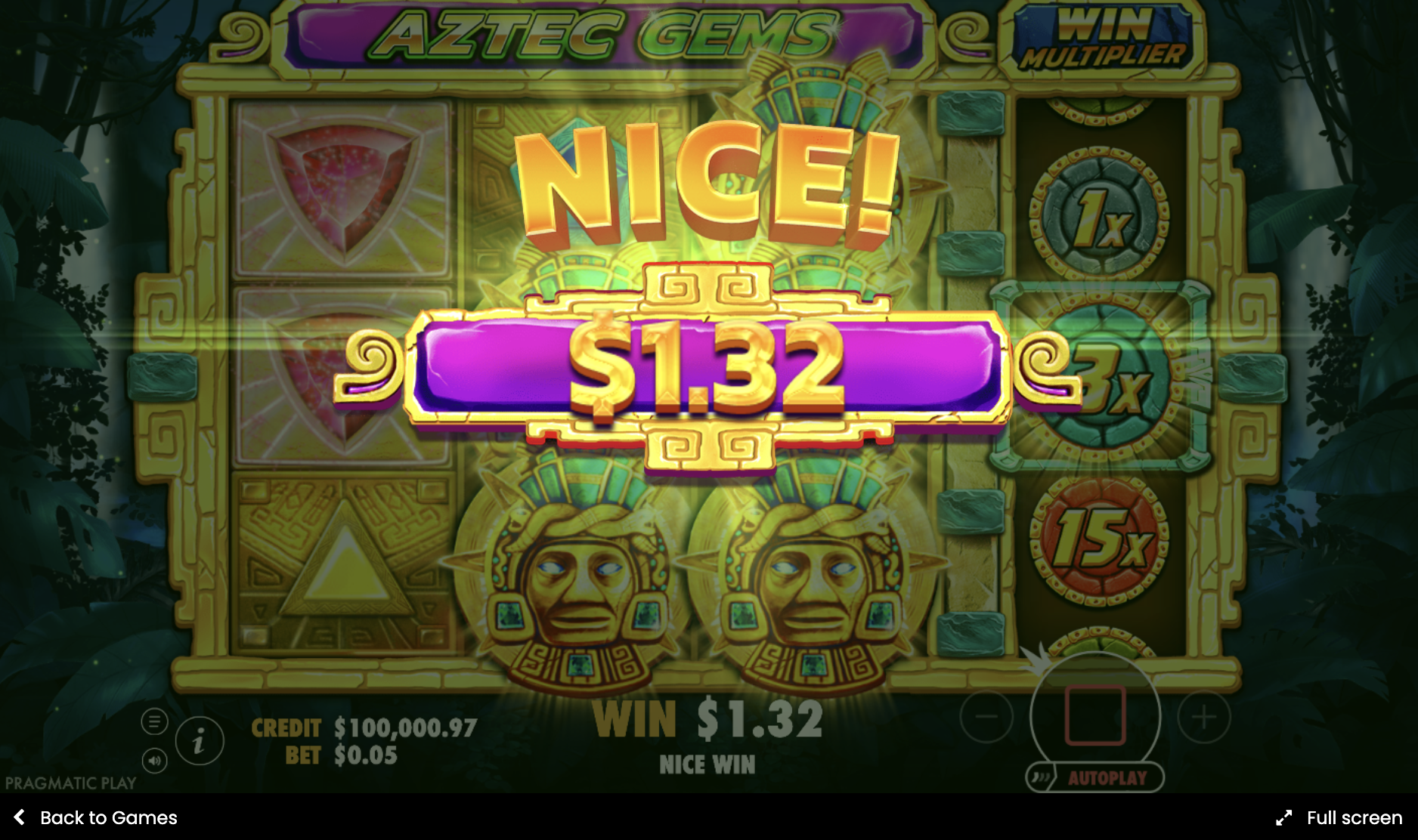 Win distribution and volatility in Aztec Gems slot