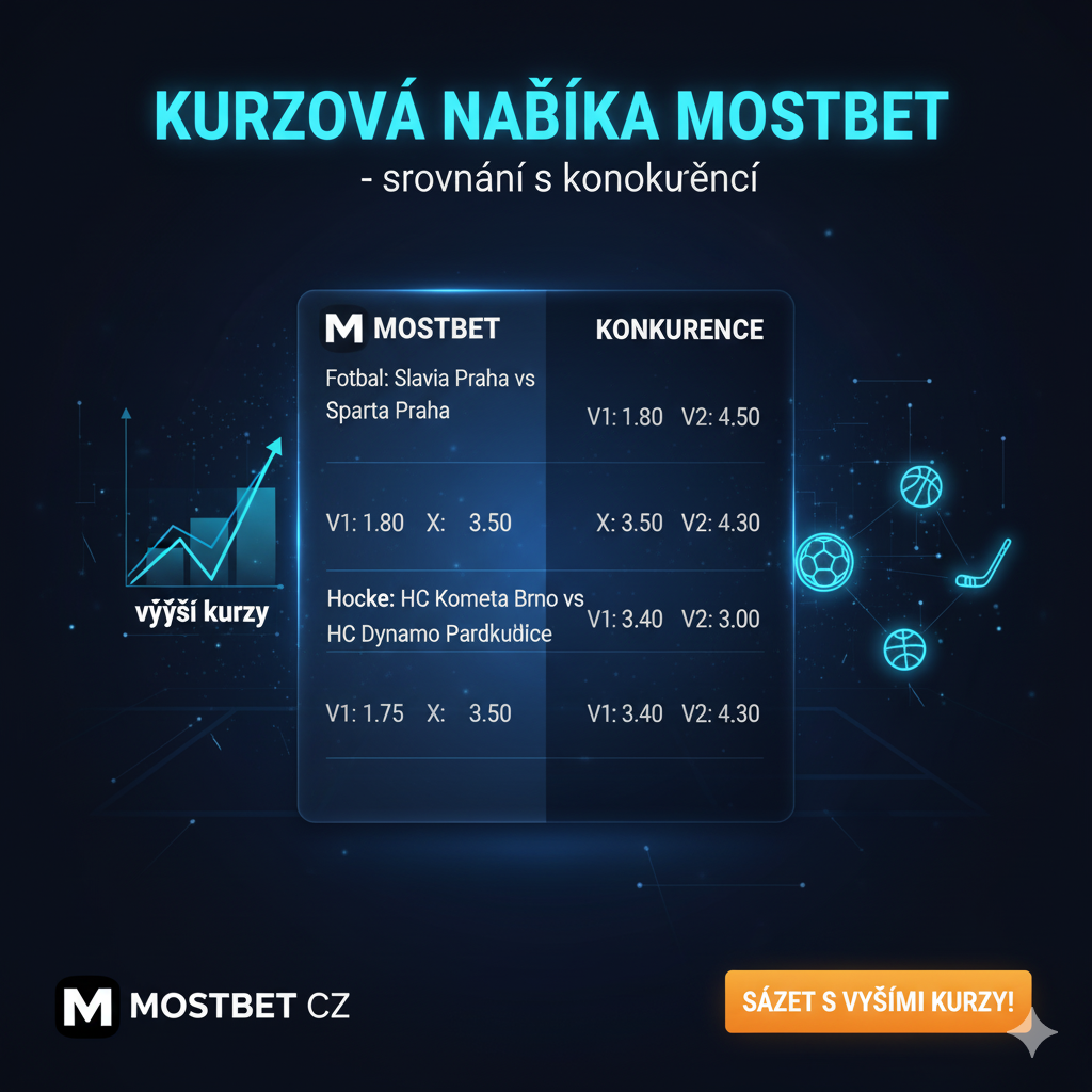 Kurzová nabídka Mostbet - srovnání s konkurencí