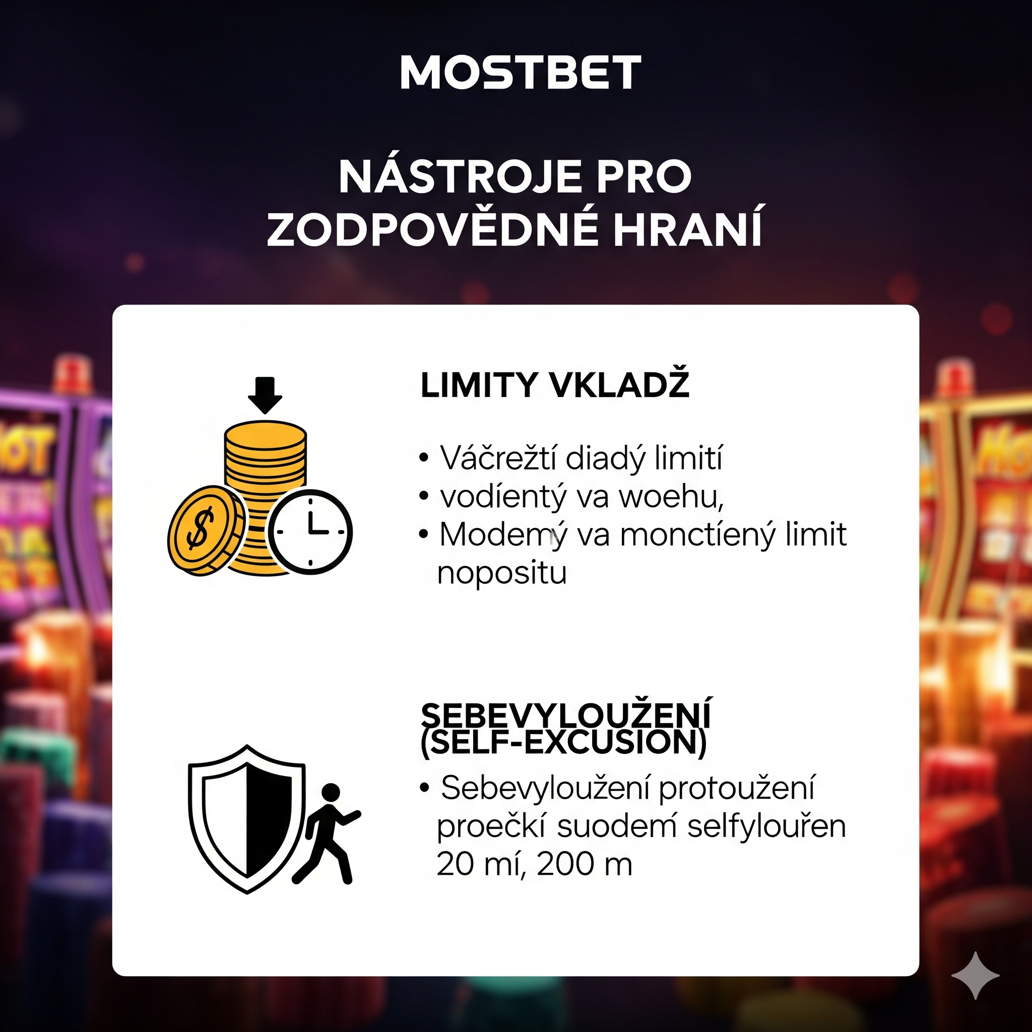 Responsible gaming tools on Mostbet including deposit limits and self-exclusion