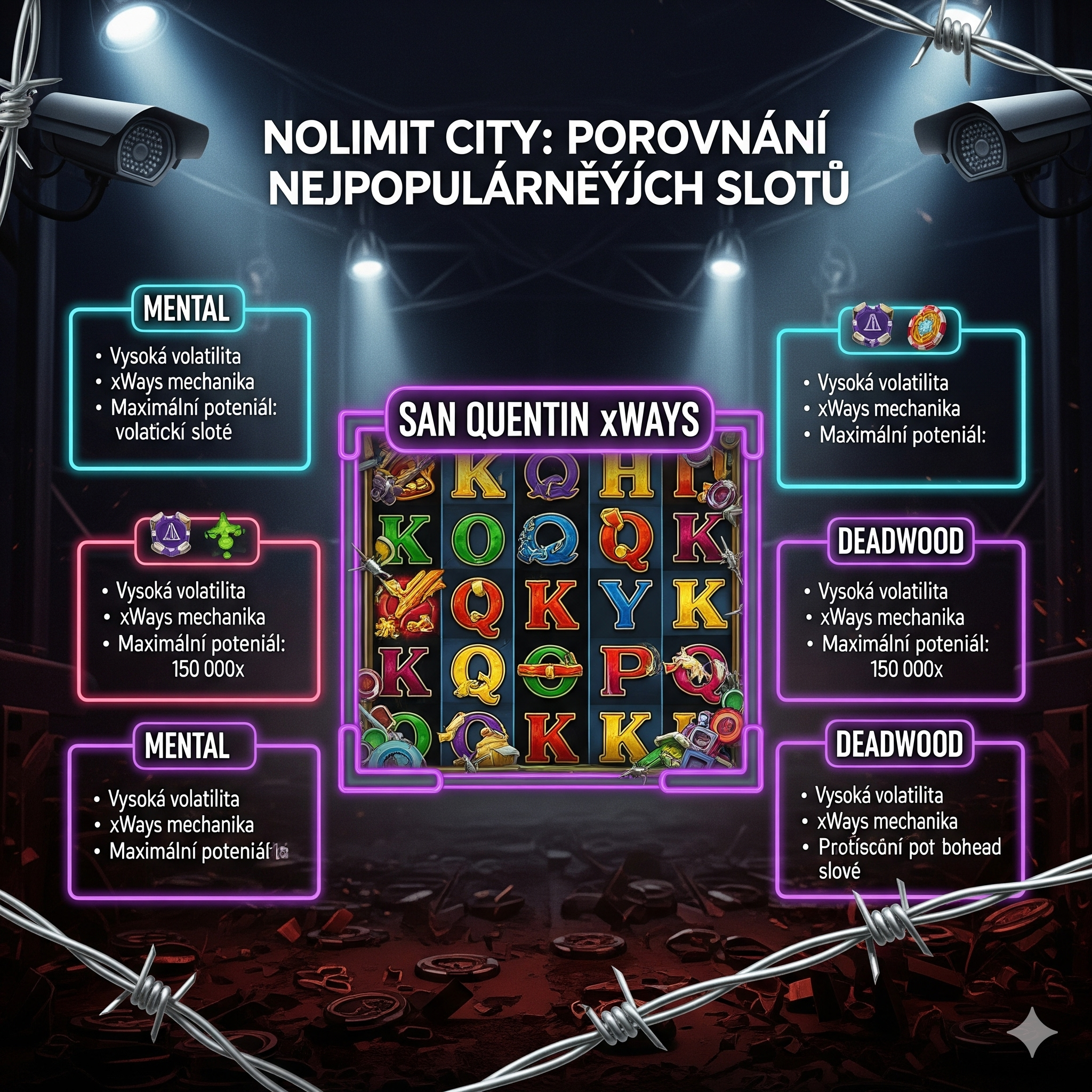 Comparison of most popular slots from Nolimit City
