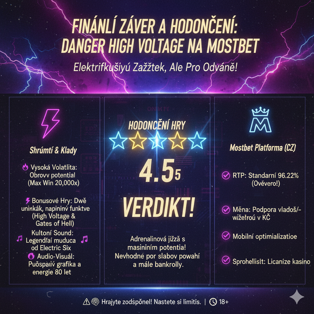 Final conclusion and rating of Danger High Voltage on Mostbet