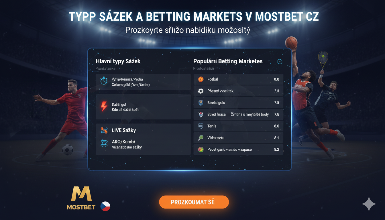 Typy sázek a betting markety v Mostbet CZ