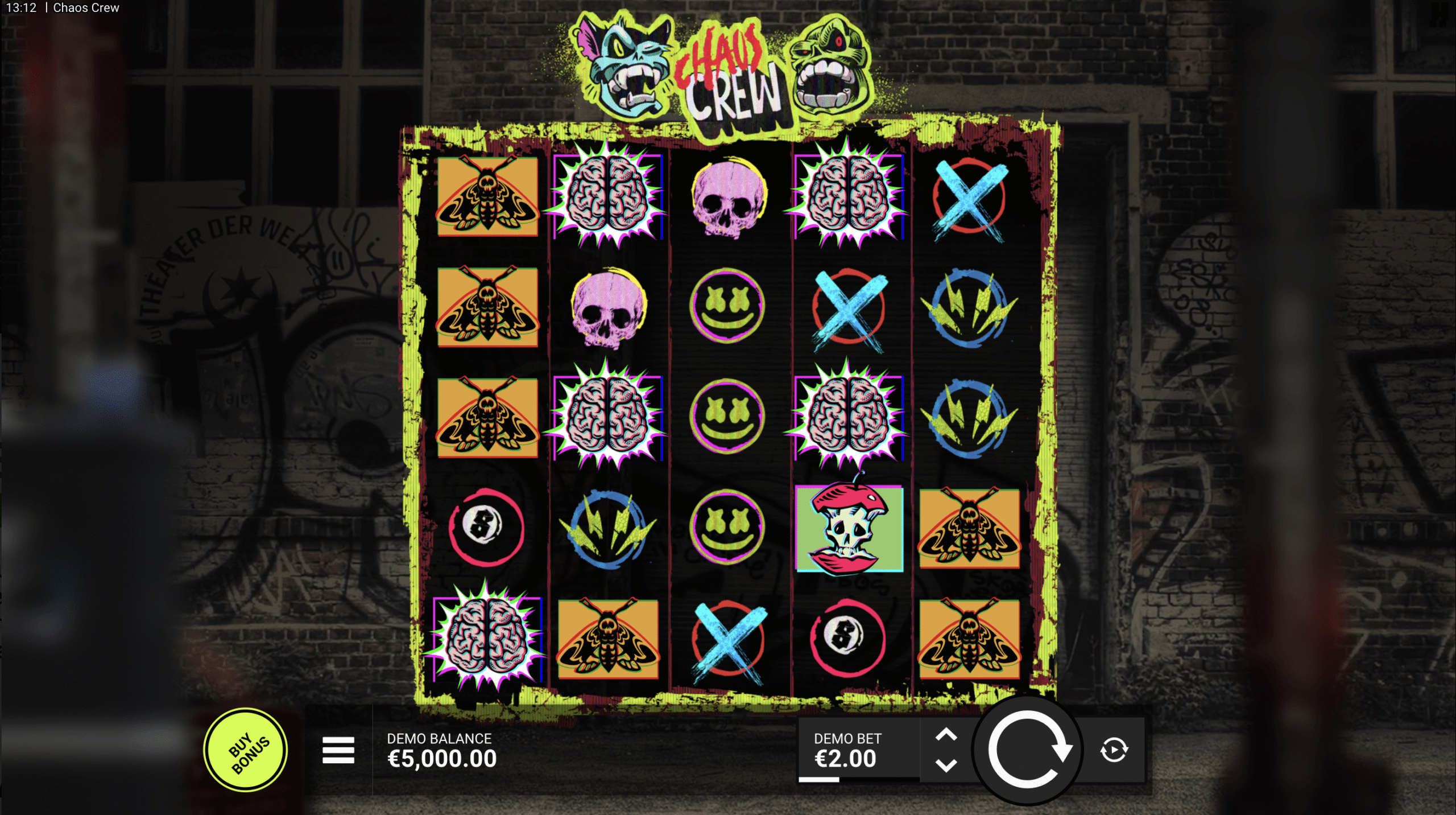 Městské graffiti rozhraní Chaos Crew od Hacksaw Gaming