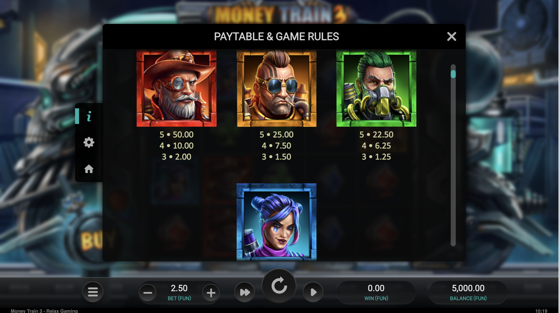 Persistent symbols mechanics in Money Train 3 base game with respin system