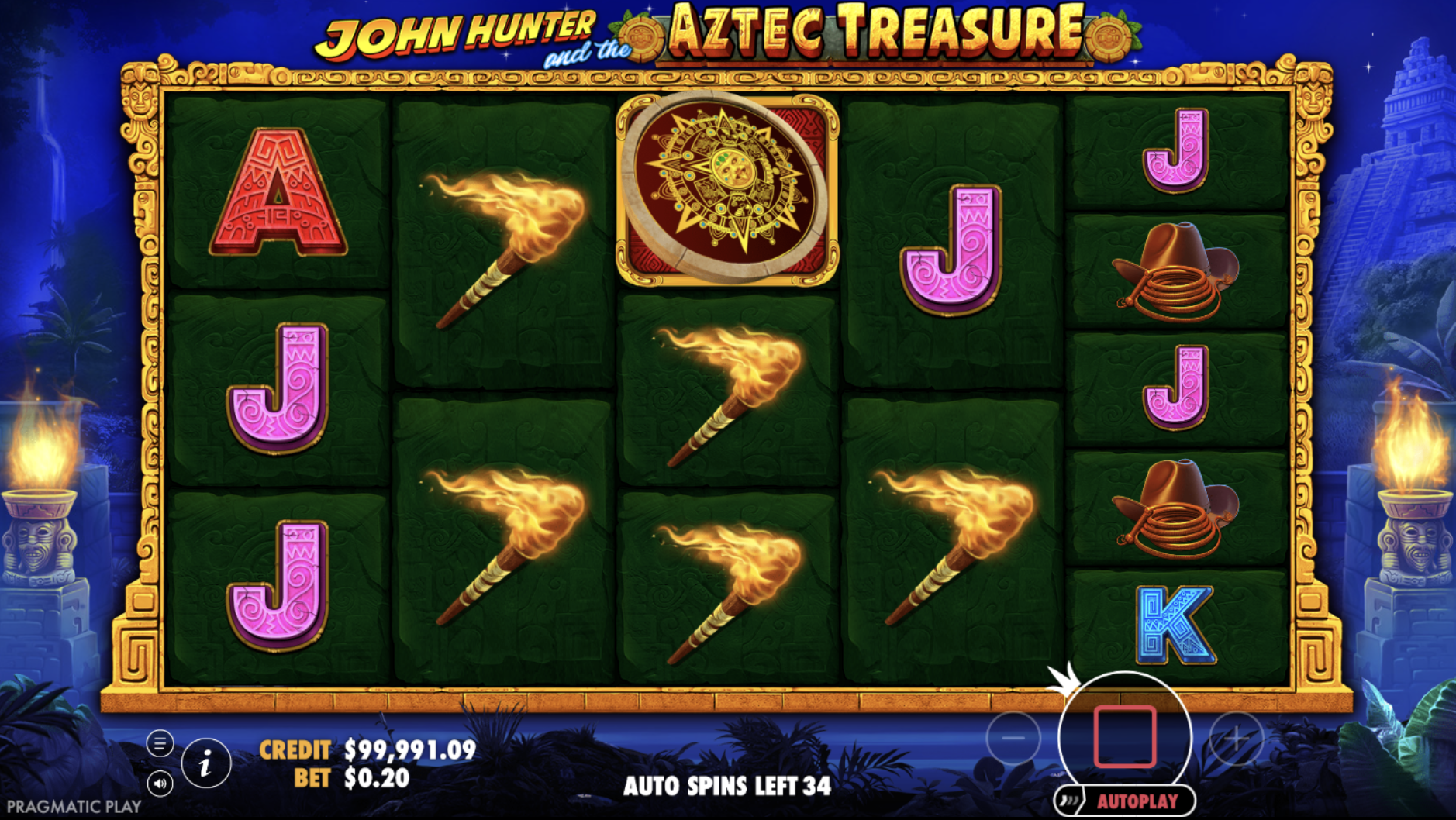 Free spins with sticky Money mechanic in John Hunter Aztec Treasure