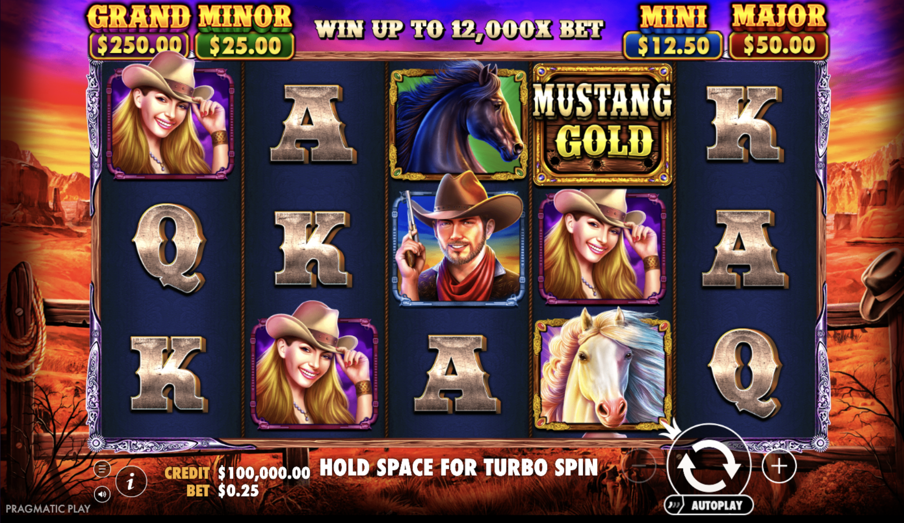 Mustang Gold slot from Pragmatic Play on Mostbet platform with Wild West theme