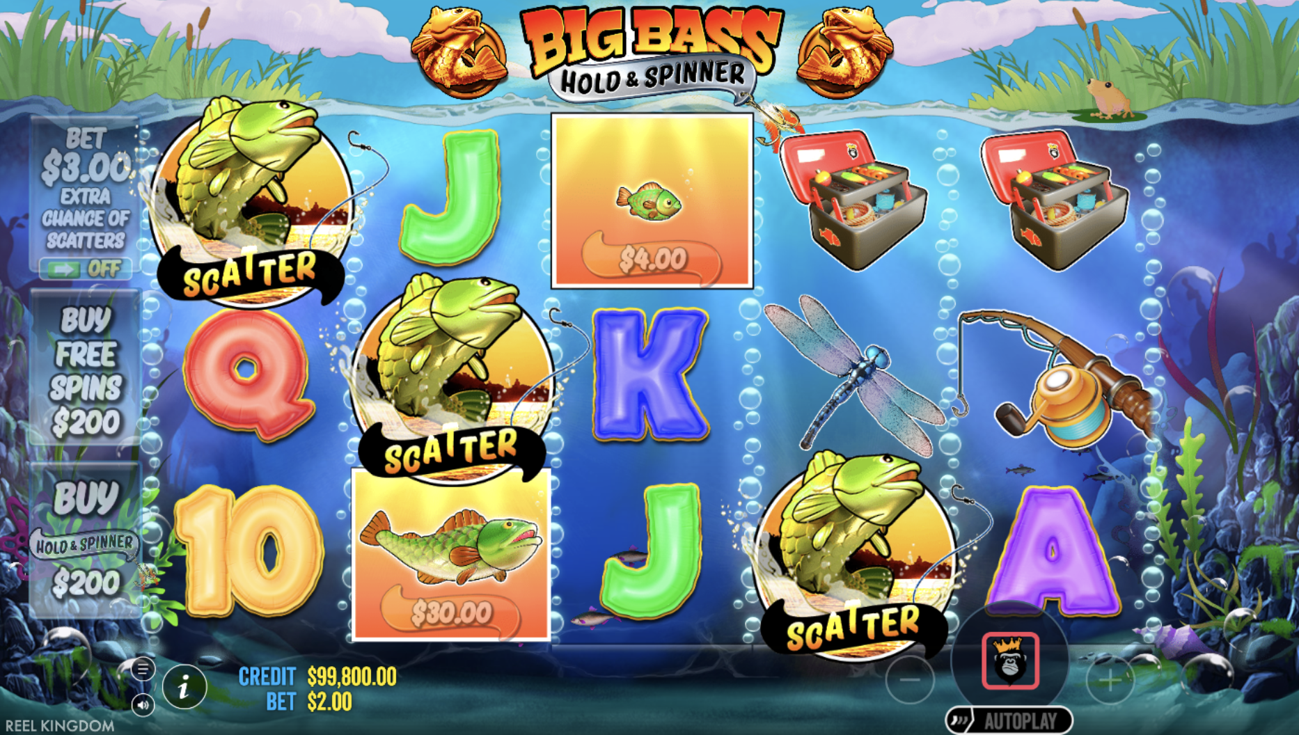Big Bass Hold Spinner game interface on Mostbet platform