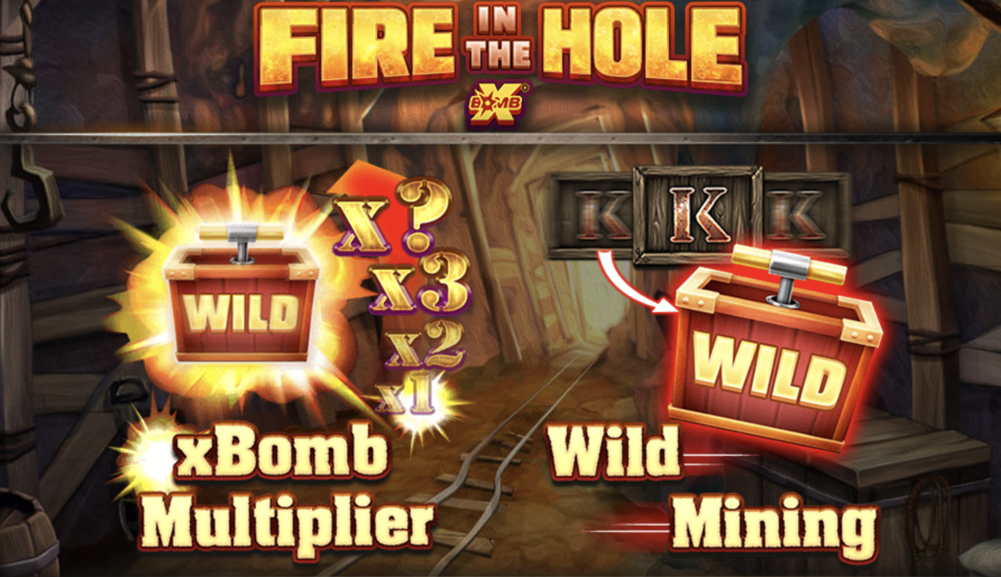 Volatility graph and RTP parameters of Fire in the Hole xBomb with version comparison