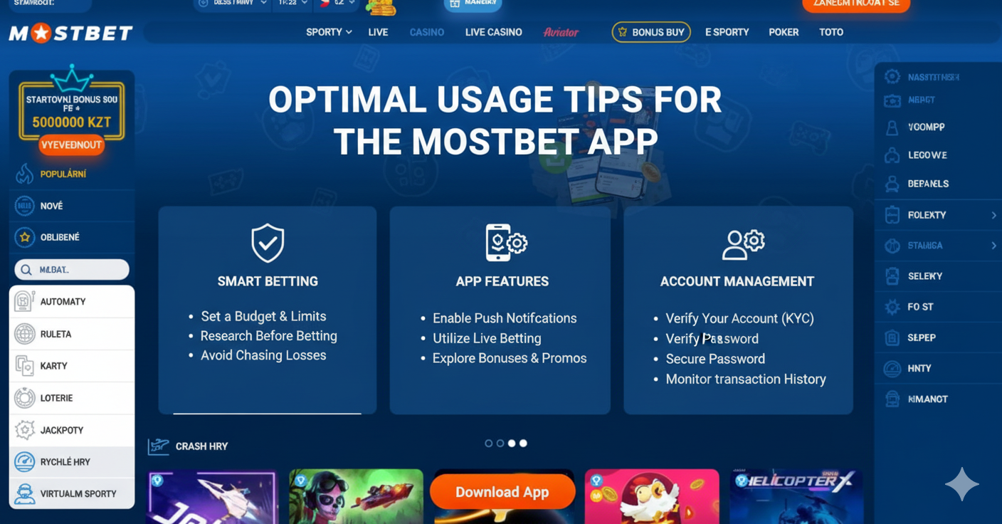 Tipy pro optimální využití Mostbet aplikace