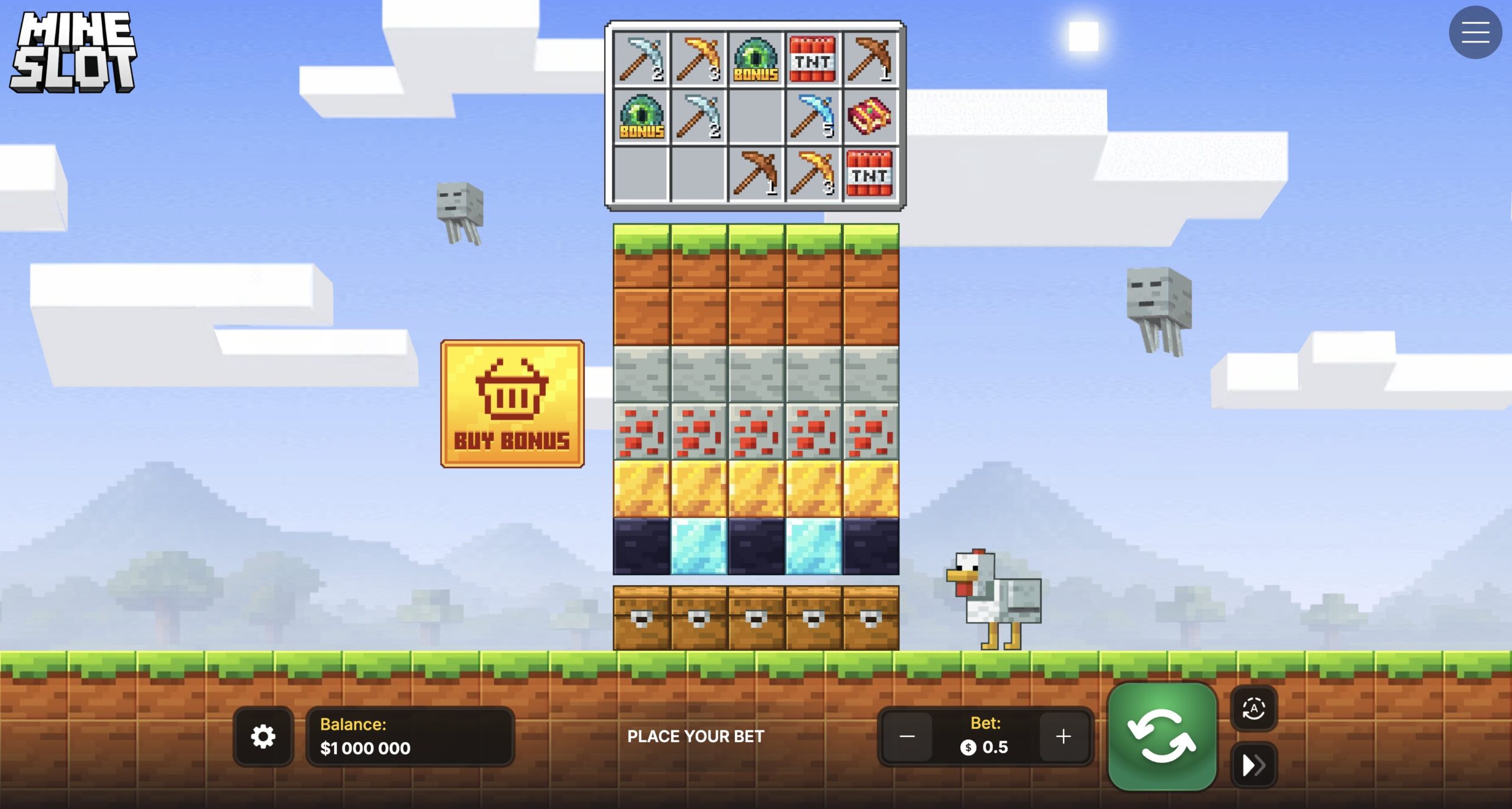 Mine Slot game interface from provider InOut